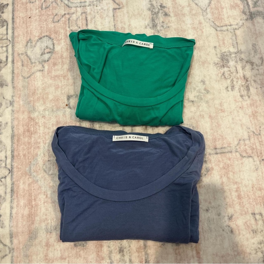 Chris & Carol Kids Tees in Green and Blue